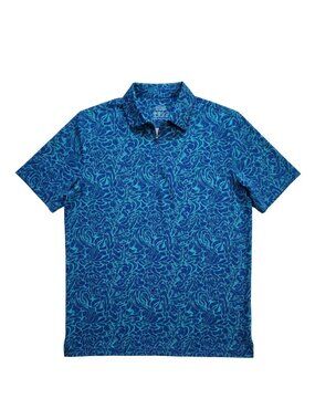 NWOT | Blue Swirl Performance Polo Shirt Anti-UV 4-Way Stretch Soft | Large